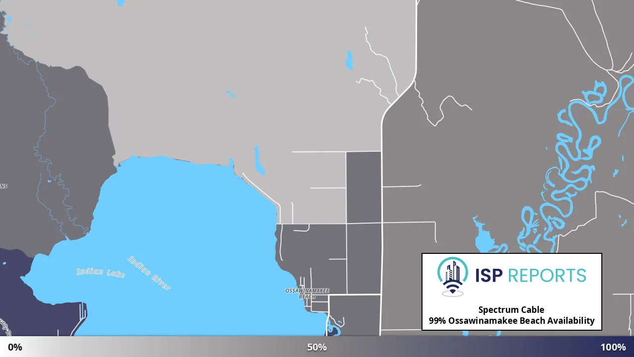 Ossawinamakee Beach, MI map of internet availability