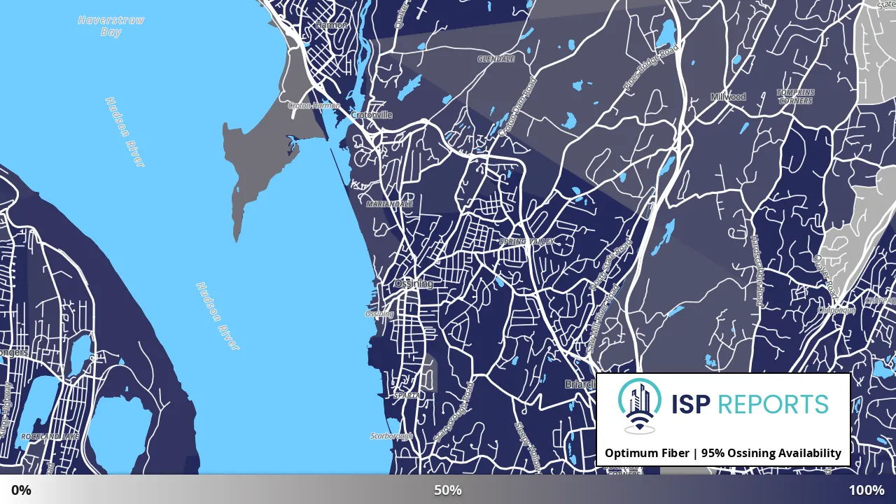 Ossining, NY map of internet availability