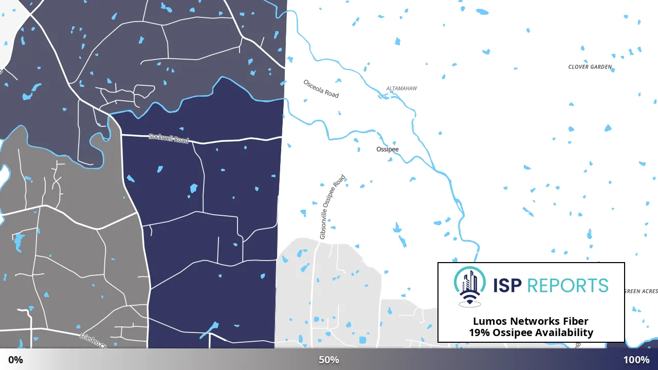 Ossipee, NC map of internet availability