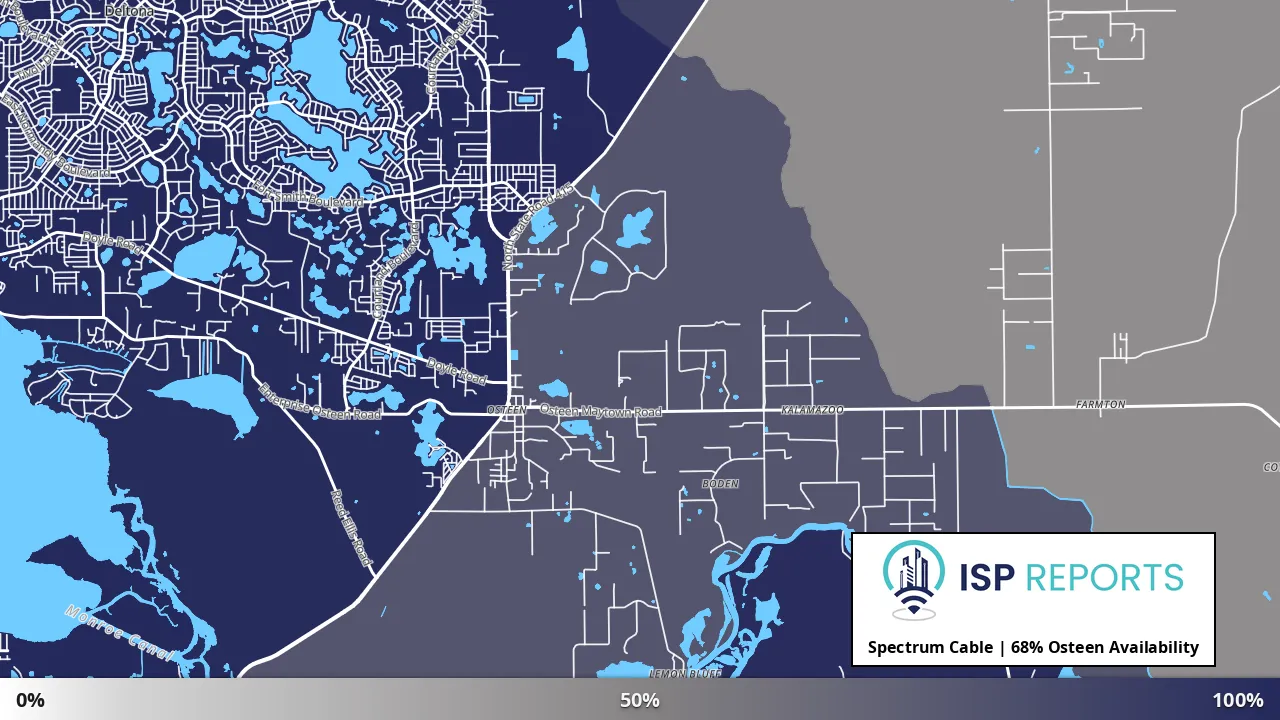 Osteen, FL map of internet availability