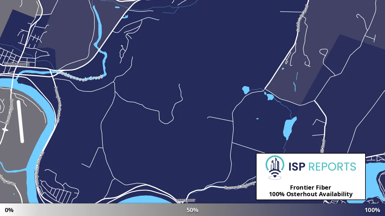 Osterhout, PA map of internet availability