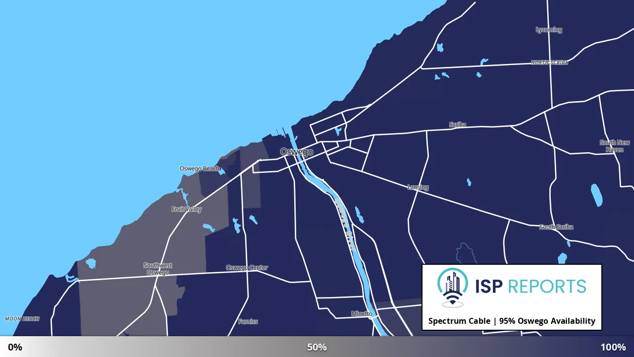 Oswego, NY map of internet availability