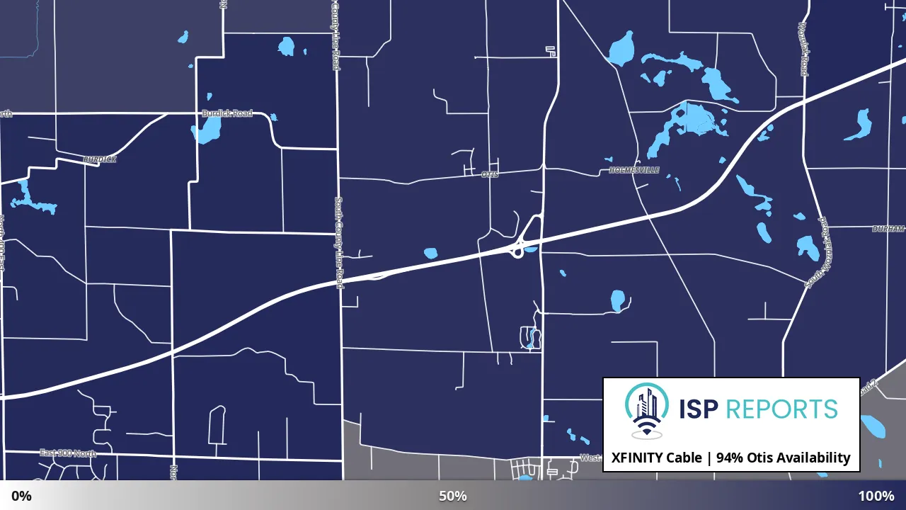 Otis, IN map of internet availability
