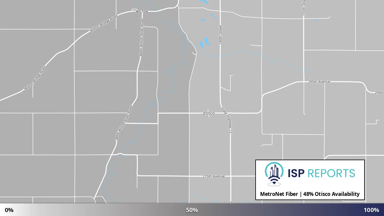 Otisco, MN map of internet availability