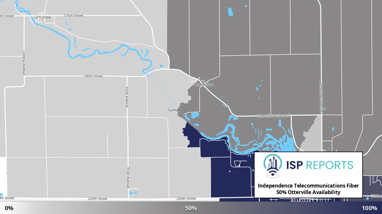 Otterville, IA map of internet availability