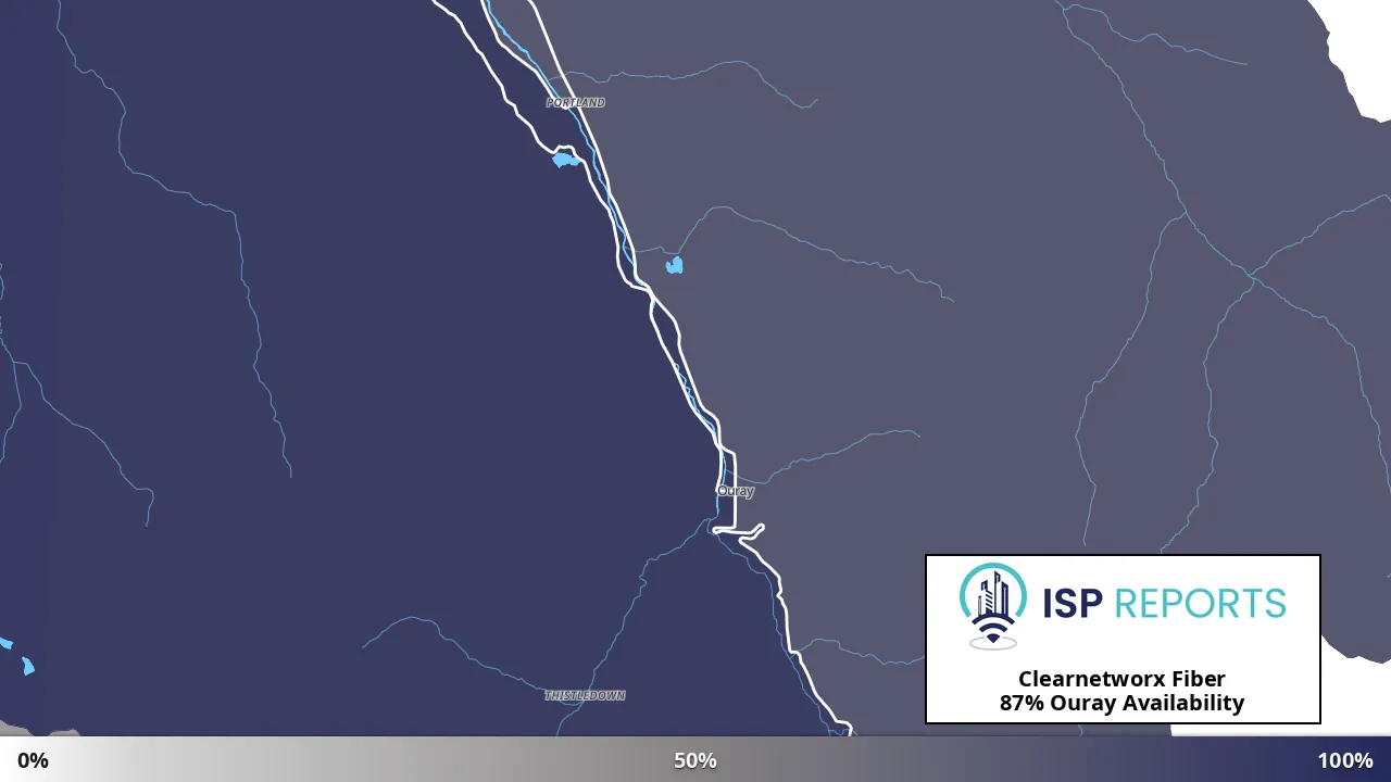 Ouray, CO map of internet availability