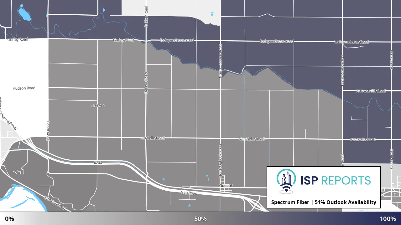 Outlook, WA map of internet availability
