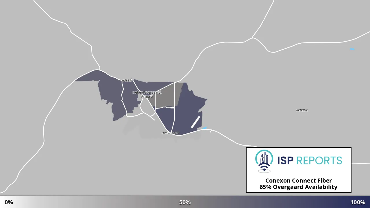 Overgaard, AZ map of internet availability