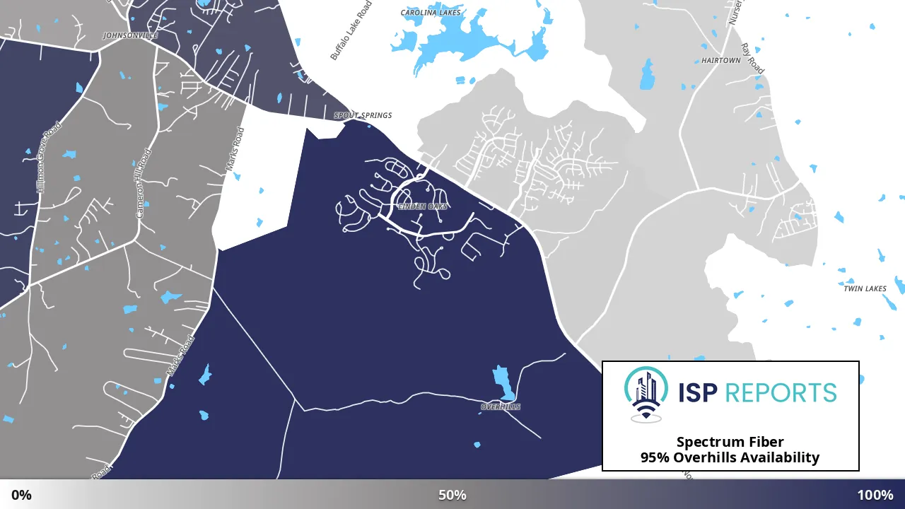 Overhills, NC map of internet availability
