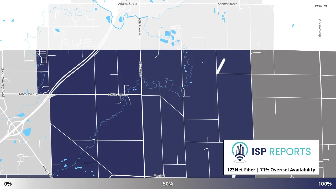 Overisel, MI map of internet availability