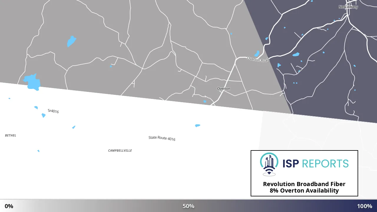 Overton, PA map of internet availability