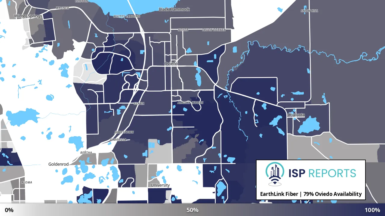 Oviedo, FL map of internet availability