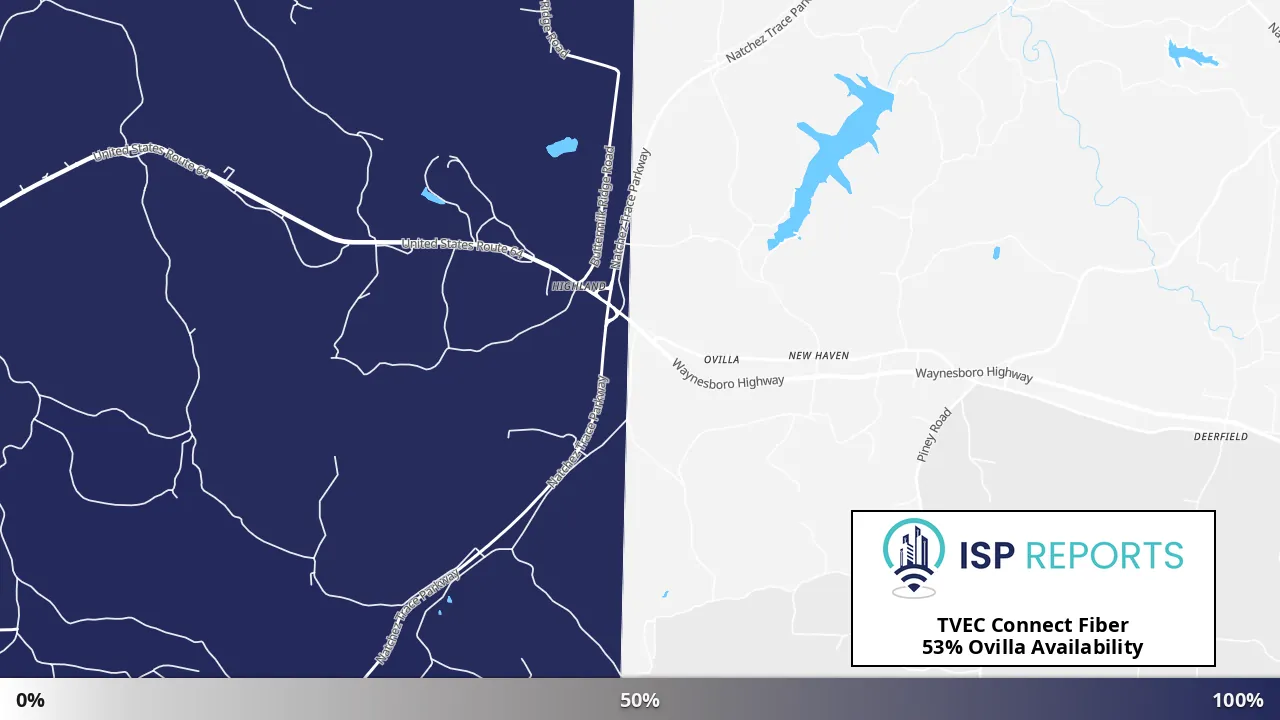 Ovilla, TN map of internet availability