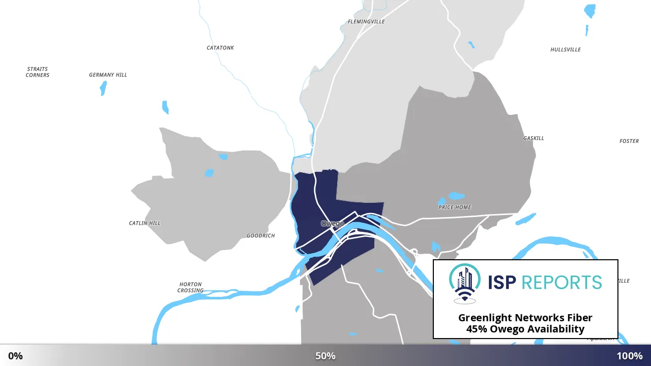 Owego, NY map of internet availability