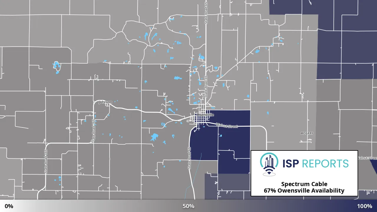Owensville, IN map of internet availability