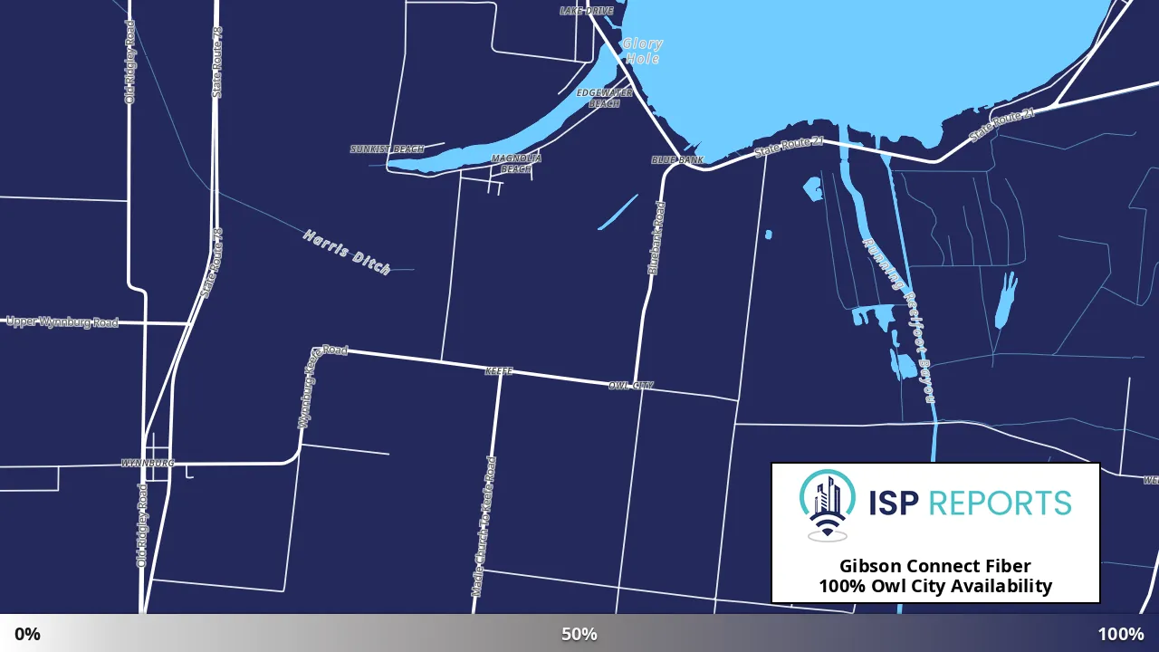 Owl City, TN map of internet availability
