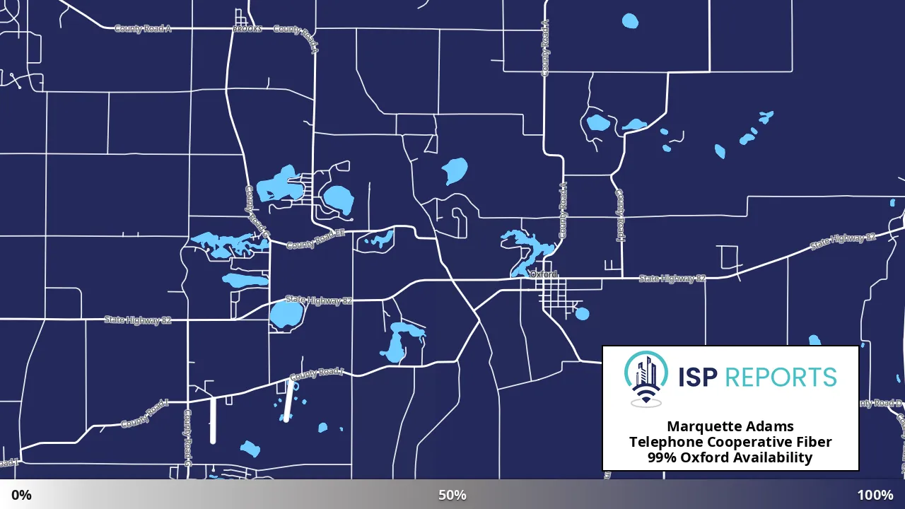 Oxford, WI map of internet availability