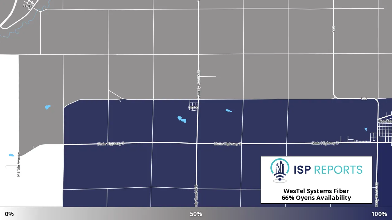 Oyens, IA map of internet availability