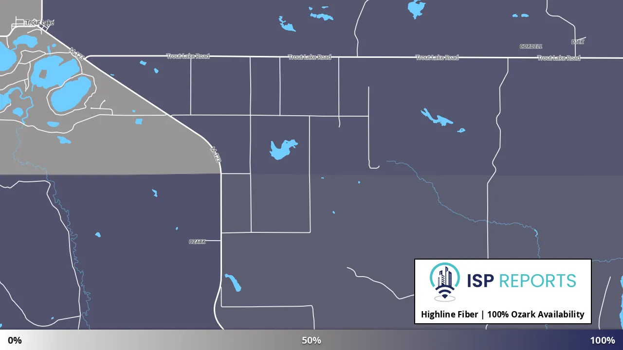 Ozark, MI map of internet availability