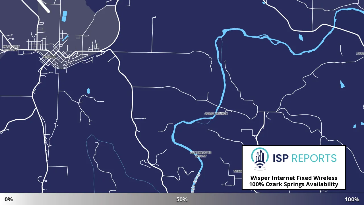 Ozark Springs, MO map of internet availability
