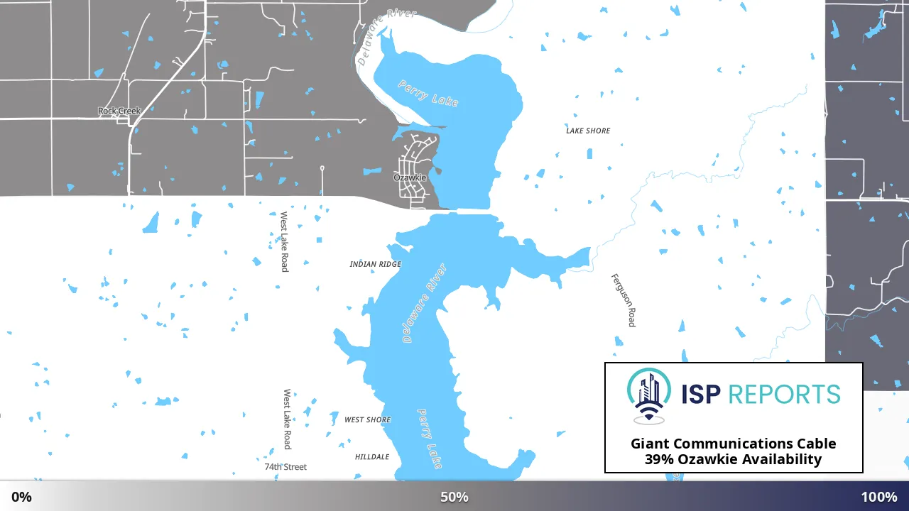 Ozawkie, KS map of internet availability