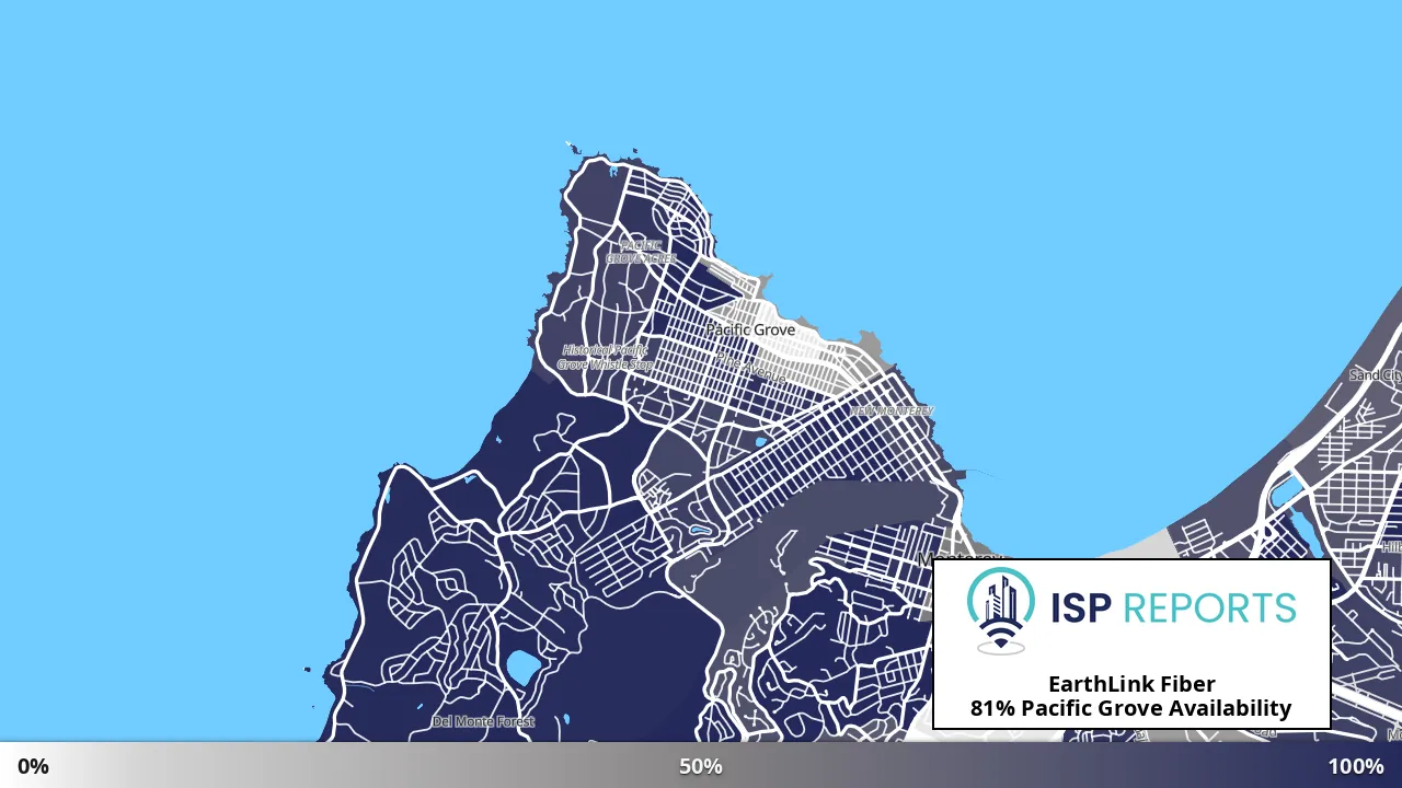 Pacific Grove, CA map of internet availability