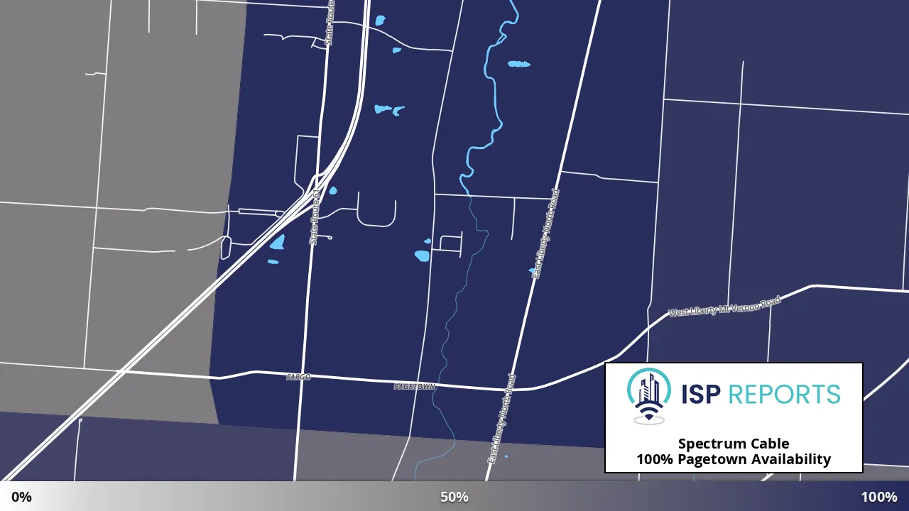 Pagetown, OH map of internet availability
