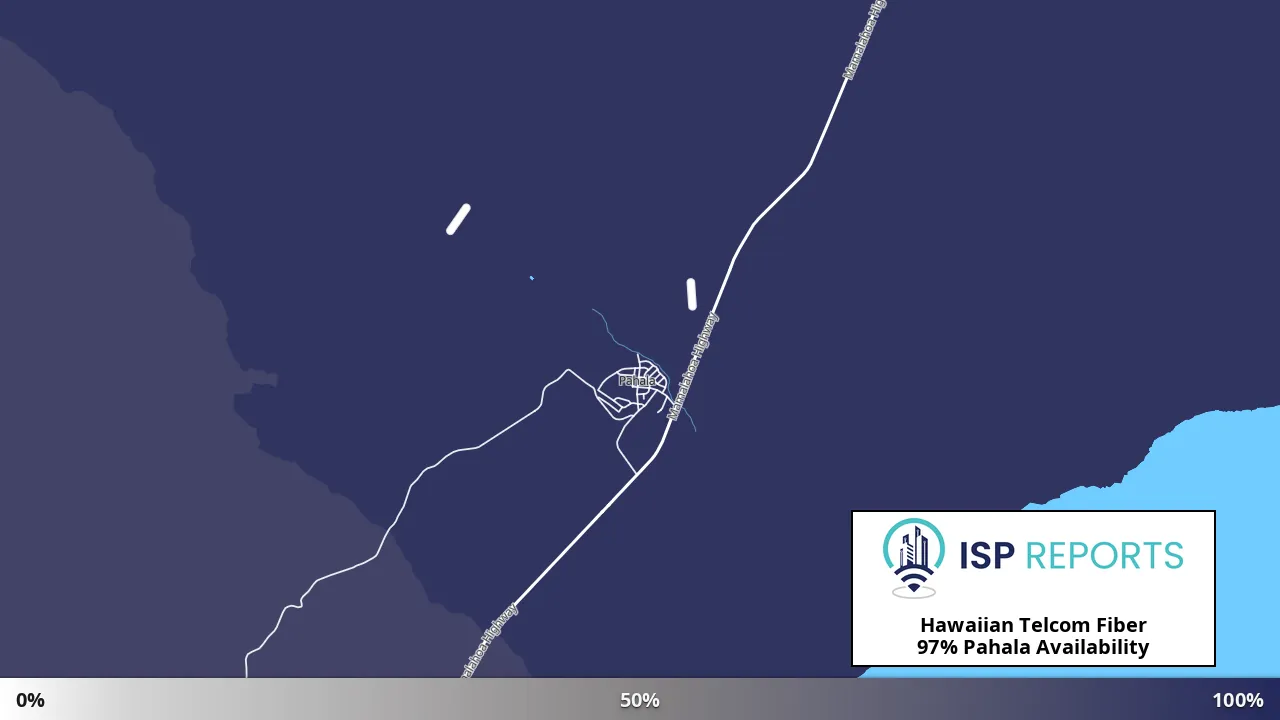Pahala, HI map of internet availability