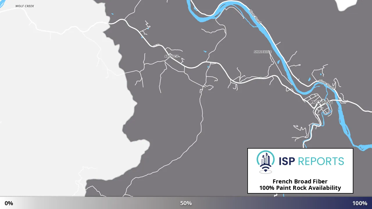 Paint Rock, NC map of internet availability