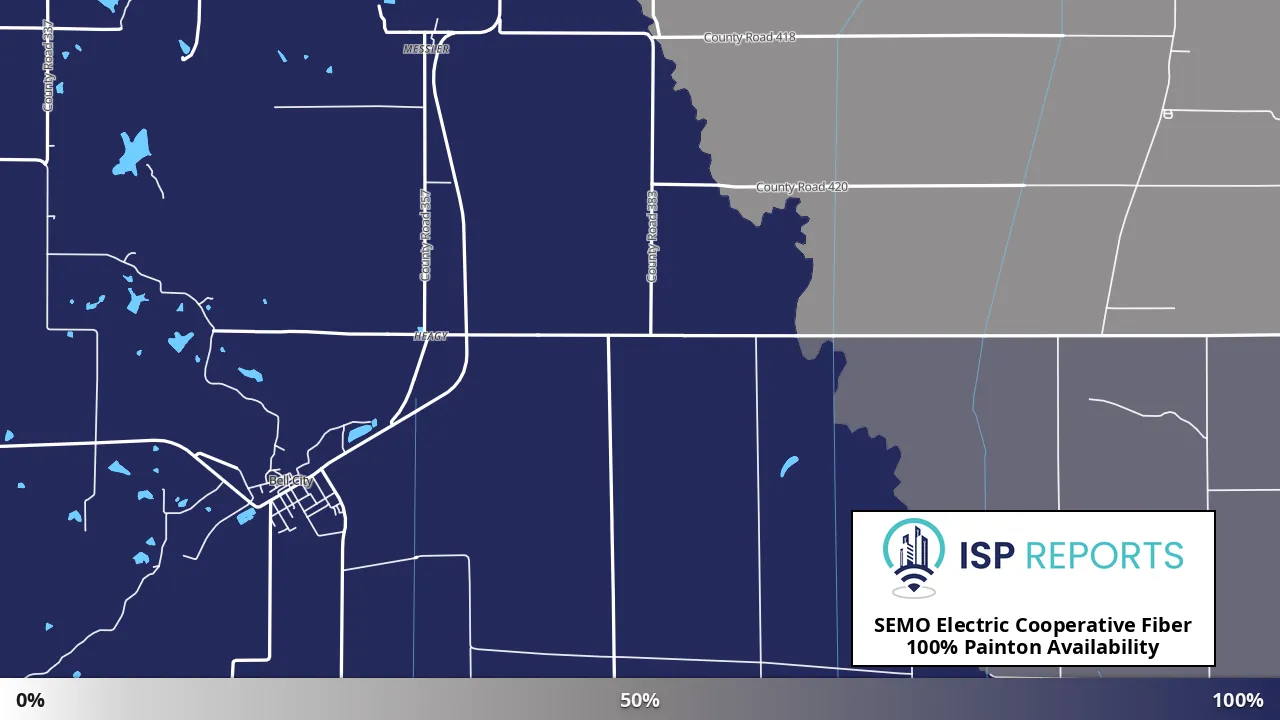 Painton, MO map of internet availability