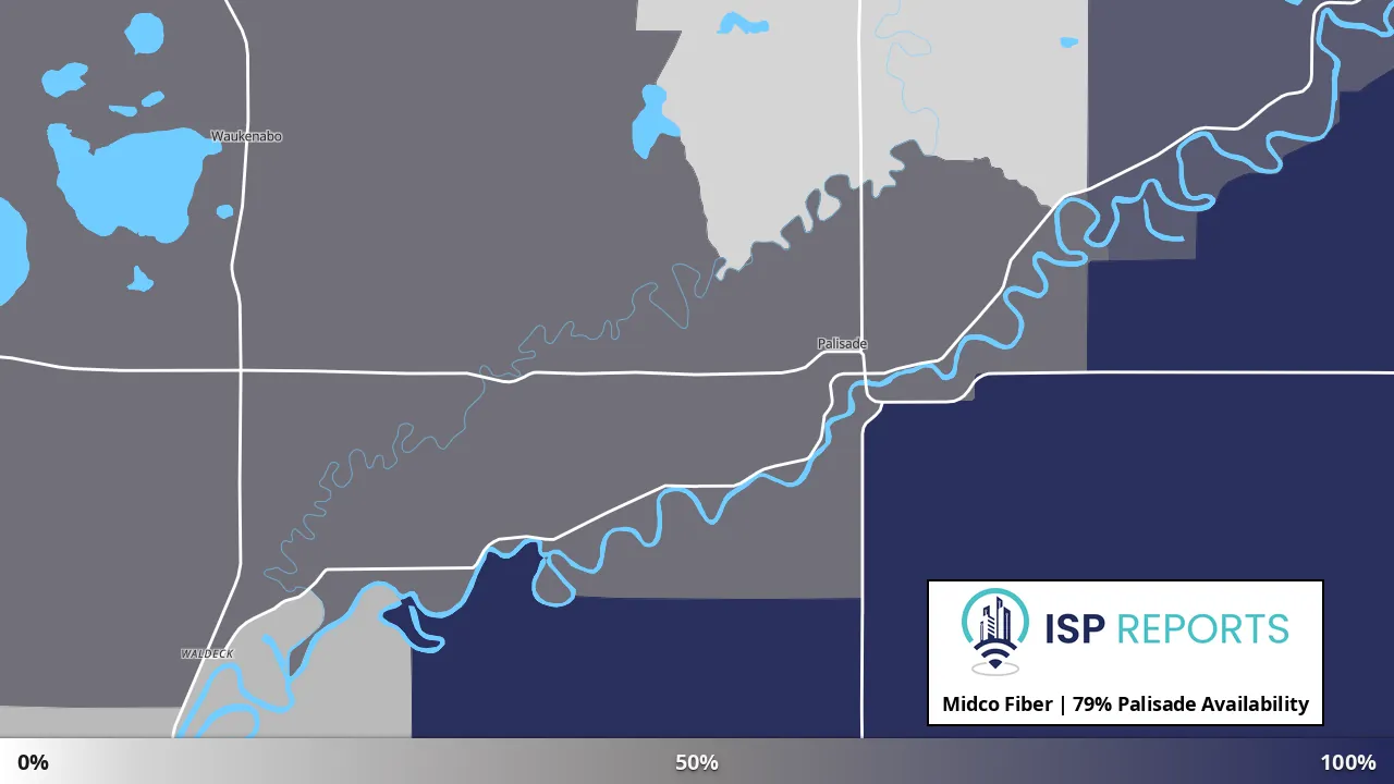 Palisade, MN map of internet availability