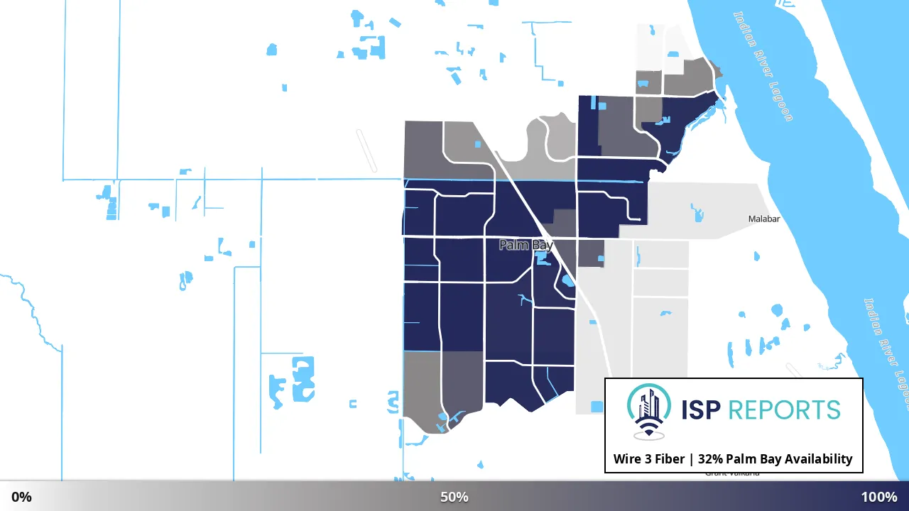 Palm Bay, FL map of internet availability