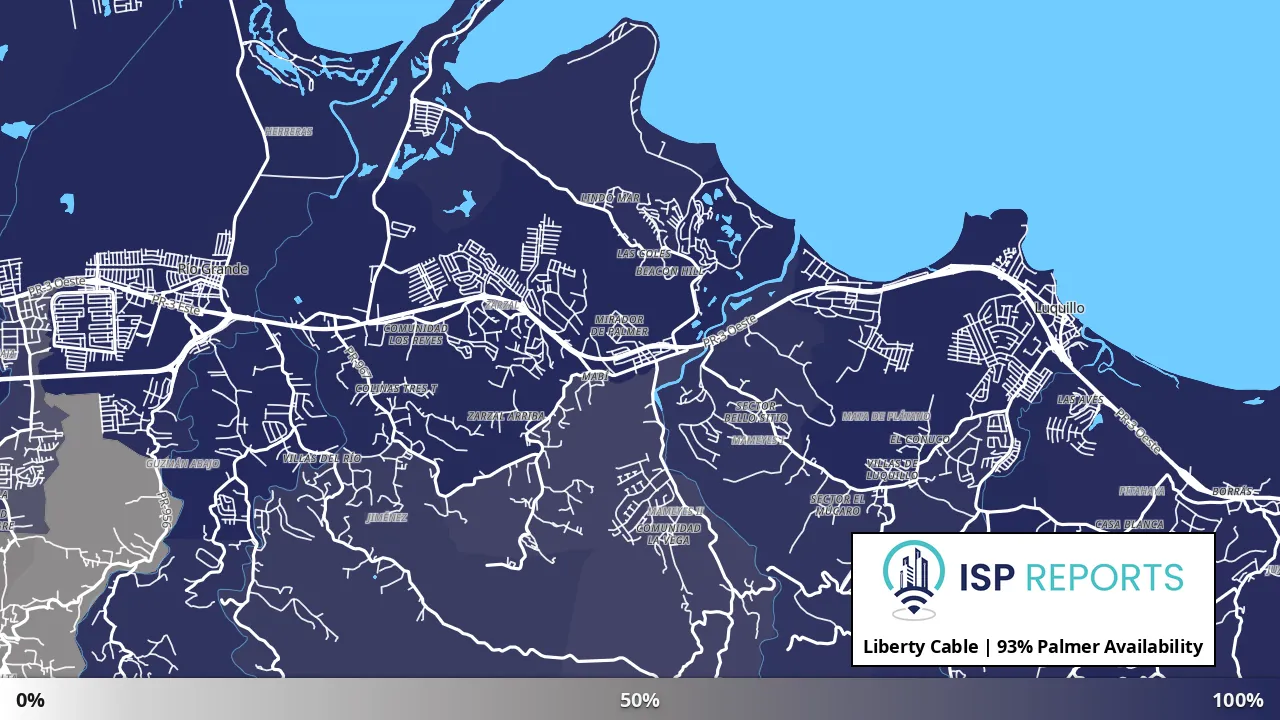 Palmer, PR map of internet availability