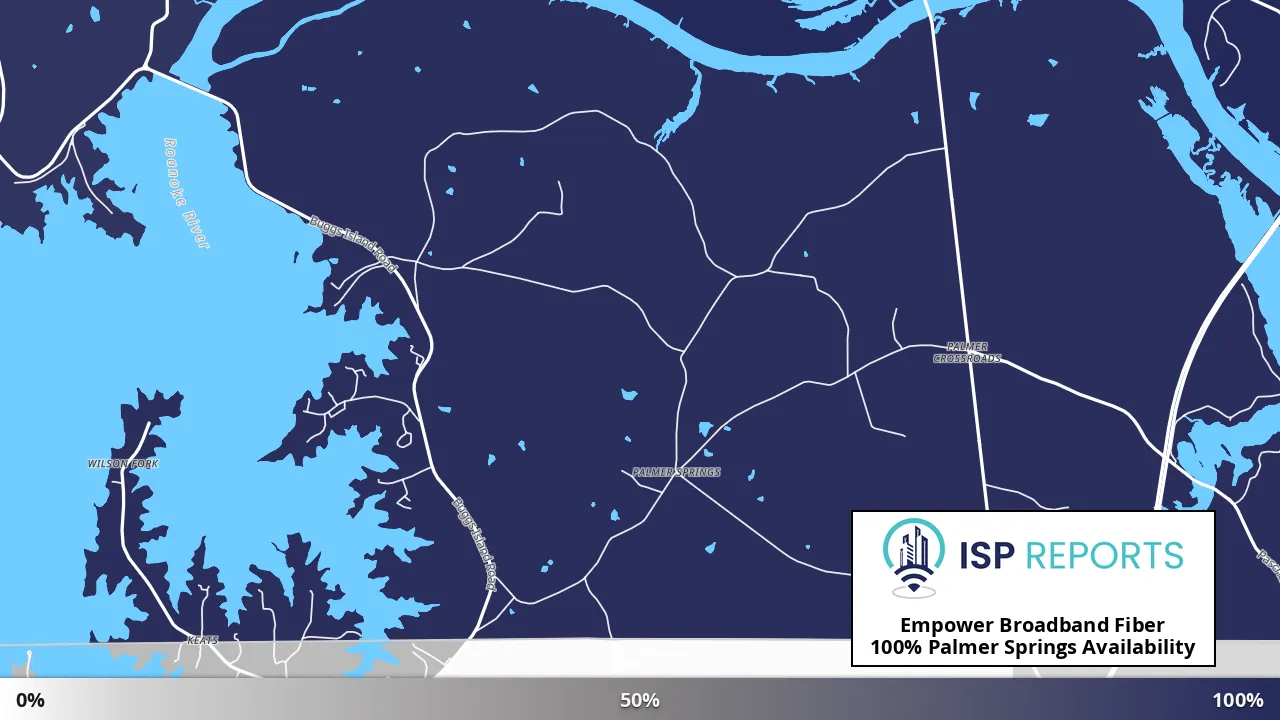 Palmer Springs, VA map of internet availability