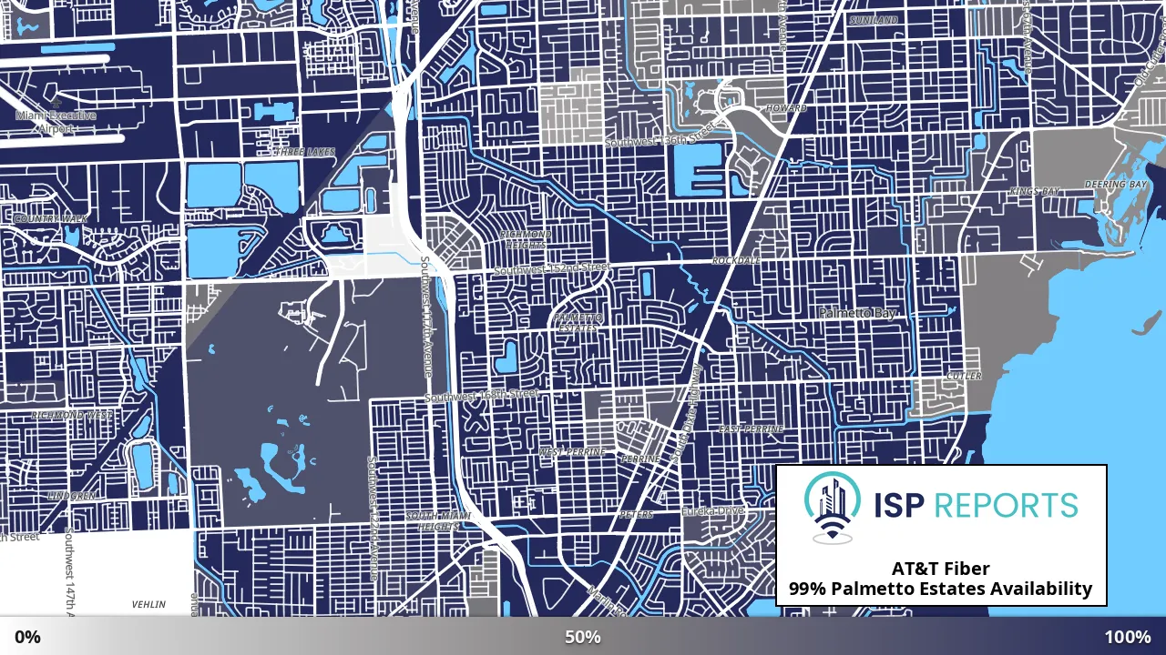 Palmetto Estates, FL map of internet availability