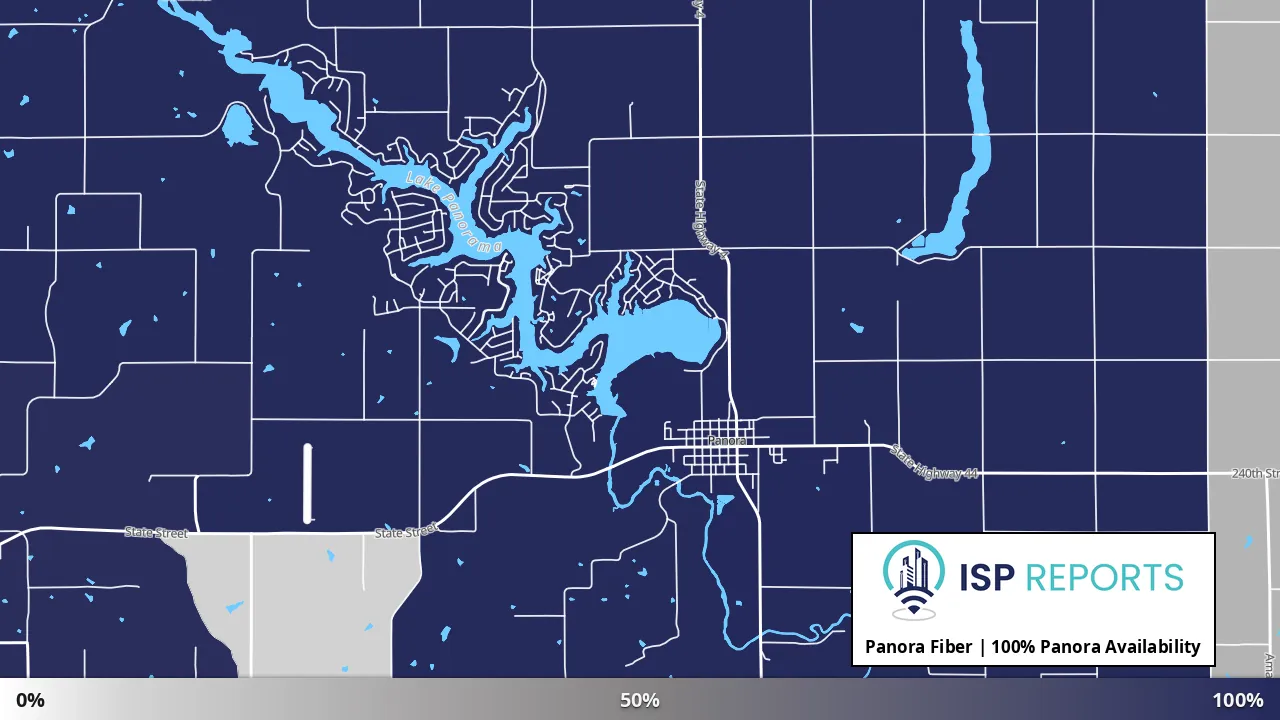 Panora, IA map of internet availability