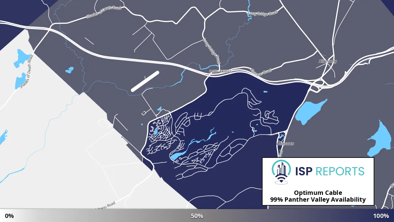 Panther Valley, NJ map of internet availability