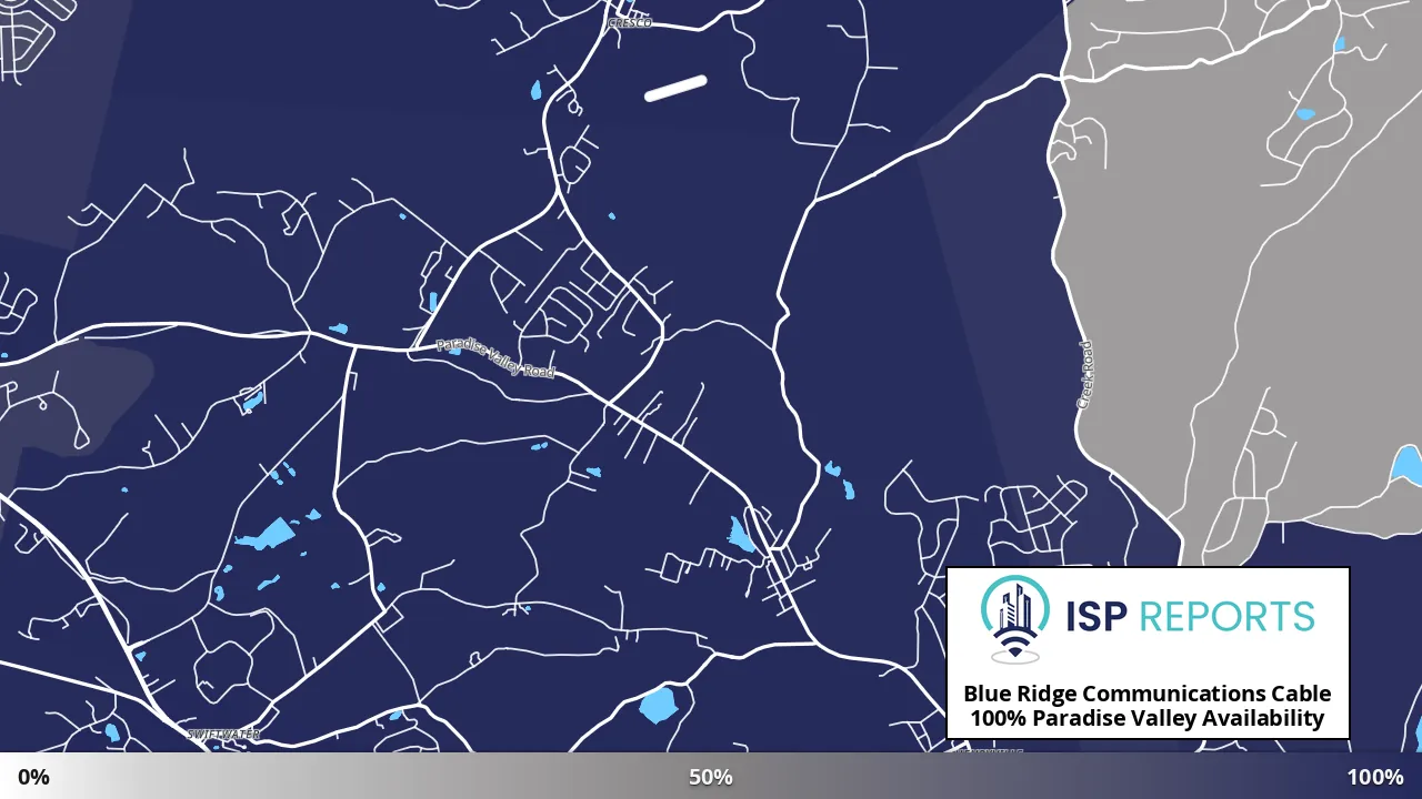 Paradise Valley, PA map of internet availability