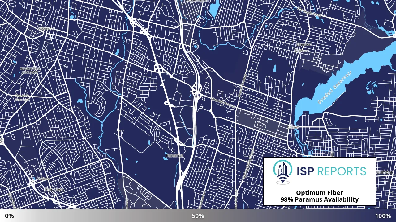 Paramus, NJ map of internet availability