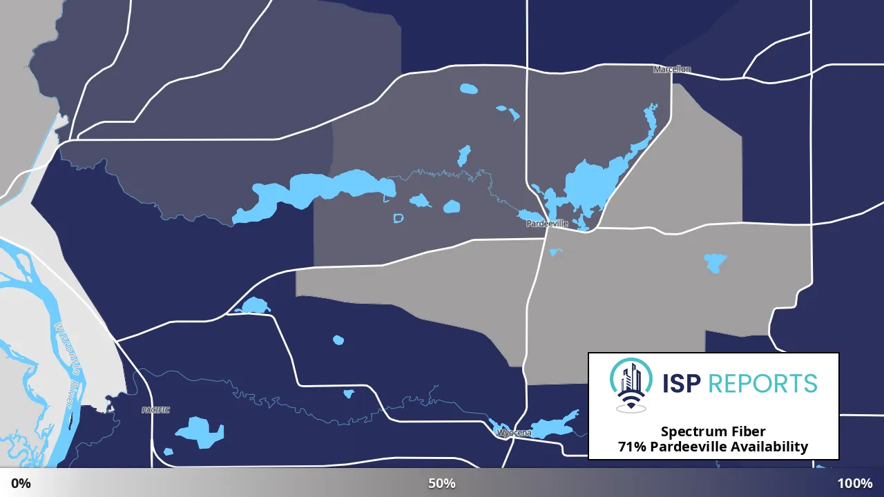 Pardeeville, WI map of internet availability