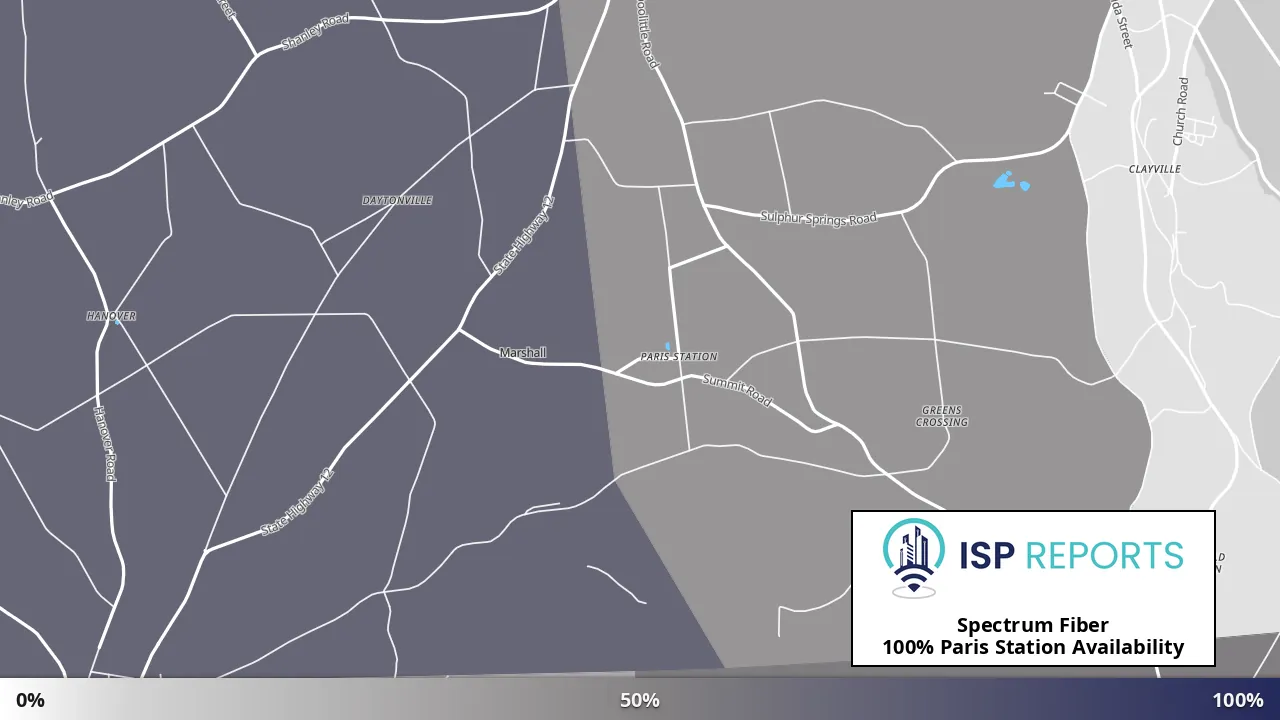Paris Station, NY map of internet availability