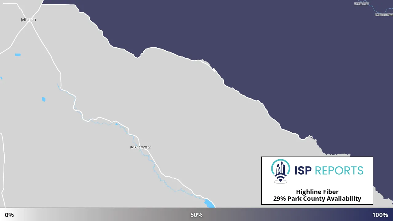 Park County, CO map of internet availability
