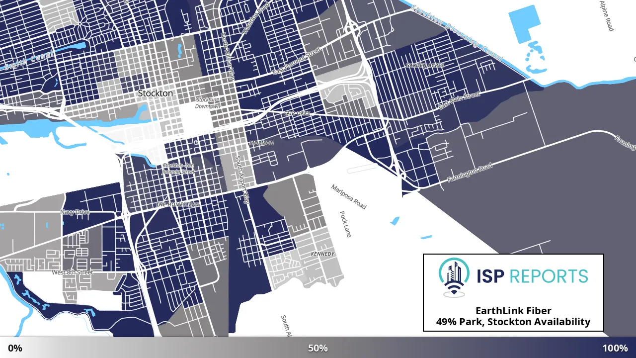 Park, Stockton, CA map of internet availability