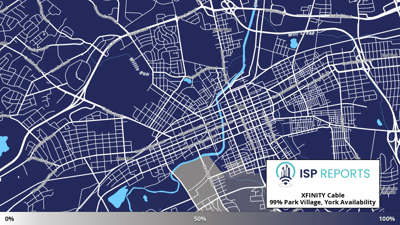 Park Village, York, PA map of internet availability
