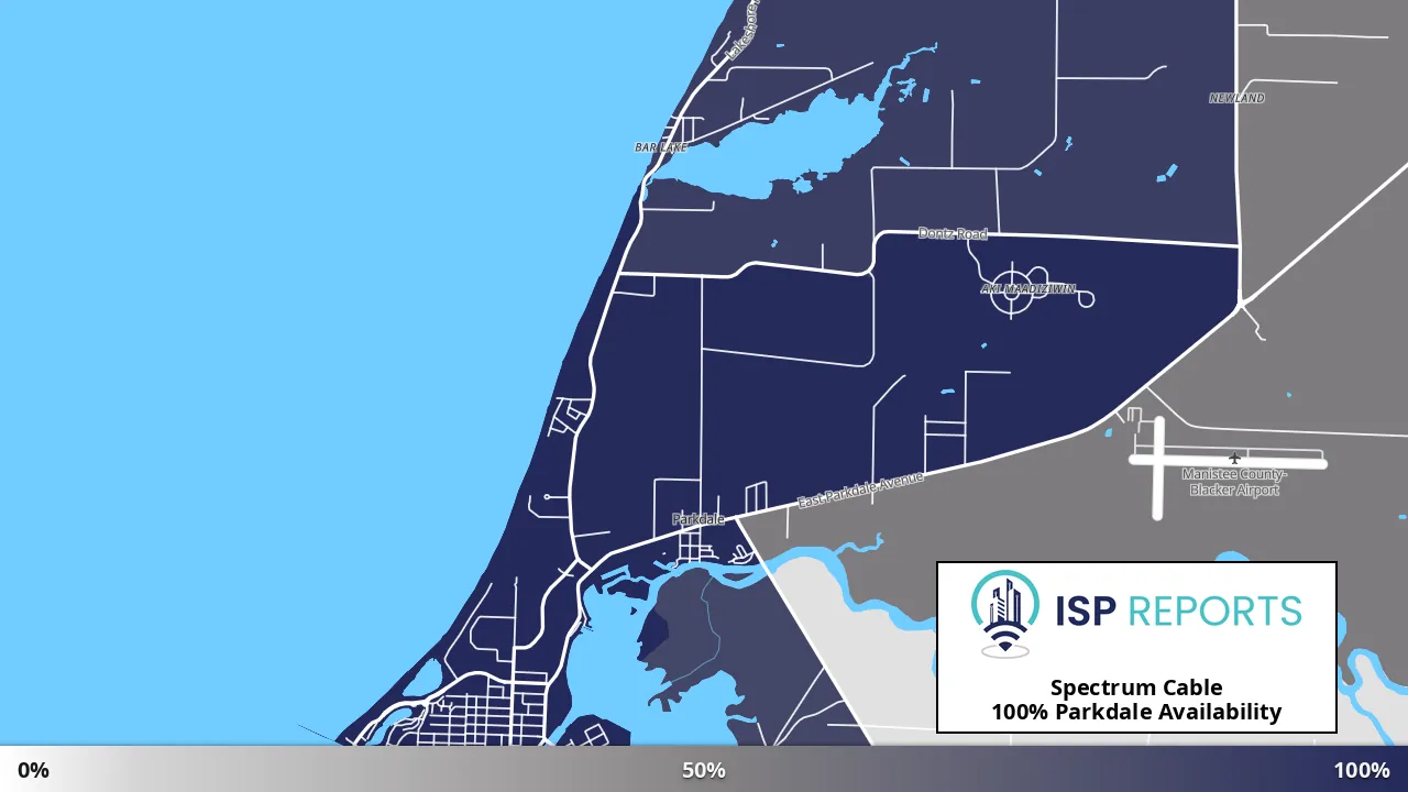 Parkdale, MI map of internet availability