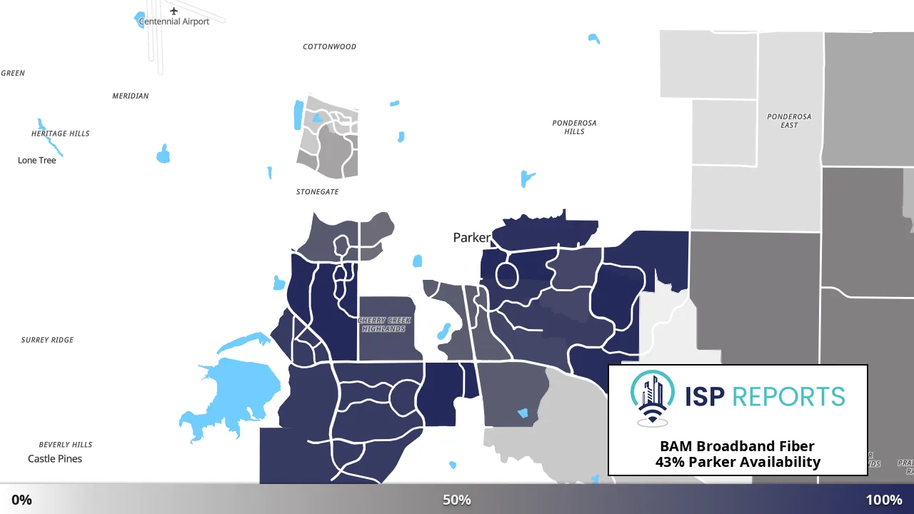 Parker, CO map of internet availability