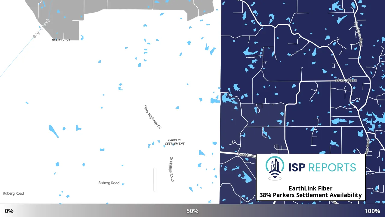 Parkers Settlement, IN map of internet availability