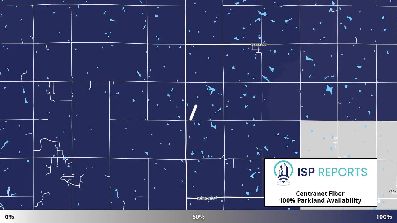 Parkland, OK map of internet availability