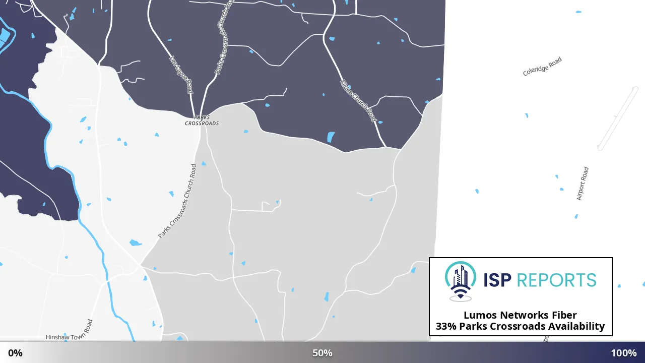 Parks Crossroads, NC map of internet availability