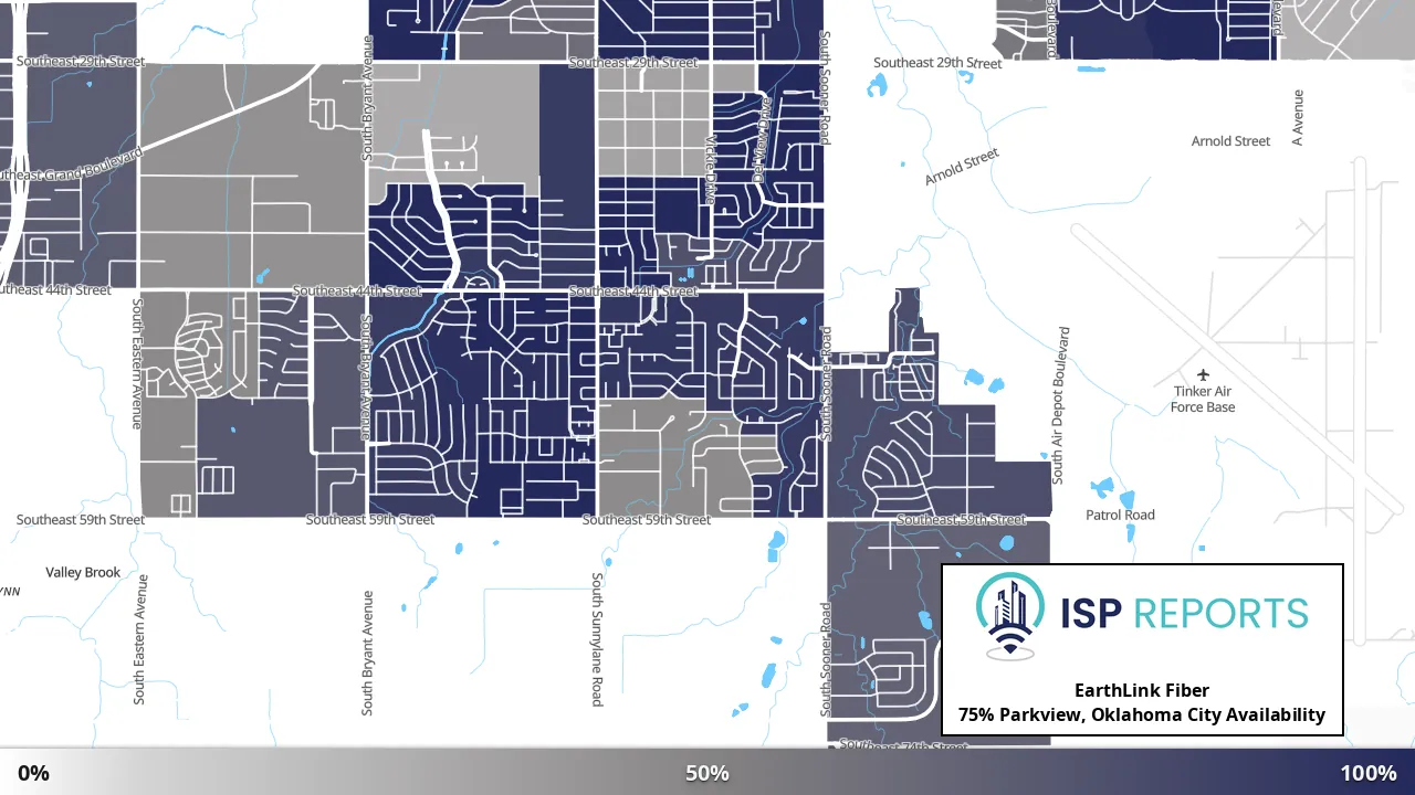 Parkview, Oklahoma City, OK map of internet availability